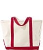 L.L.Bean L.L. Bean Open-Top Long Handle Boat and Tote Bag, Color:Red Trim - Image 2