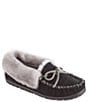 Color:Black - Image 1 - Wicked Good Shearling Moccasin Slippers