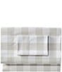 Color:White/Vapor Gray - Image 1 - 280-Thread Count Checkered Pima Cotton Percale Sheet Set