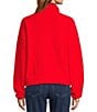 L.L.Bean Bean's Classic Fleece Stand Collar Long Sleeve Stretch Binding Side Pocket Snap Placket Pullover, Color:Lobster Red - Image 2