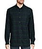 Color:Black Watch - Image 1 - Black Watch Scotch Plaid Flannel Long Sleeve Woven Shirt