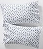 Color:White - Image 2 - Blueberry Printed Cotton Percale Sheet Set