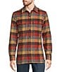 Color:Apple Cinnamon - Image 1 - Chamois Long Sleeve Plaid Woven Shirt