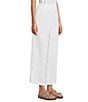 L.L.Bean Cloud Gauze Elastic Band Wide Leg Pants, Color:White - Image 3