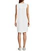 Color:White - Image 2 - Cloud Gauze Split V Neckline Sleeveless Cover-Up Dress