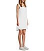 Color:White - Image 3 - Cloud Gauze Split V Neckline Sleeveless Cover-Up Dress