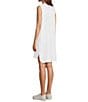 Color:White - Image 4 - Cloud Gauze Split V Neckline Sleeveless Cover-Up Dress
