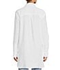 Color:White - Image 2 - Cloud Gauze Spread Collar Long Sleeve Button Front Shirt
