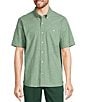 Color:Clover - Image 1 - Comfort Stretch Chambray Short Sleeve Shirt
