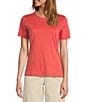 L.L.Bean Crew Neck Short Sleeve Tee Shirt, Color:Sunlit Coral - Image 1