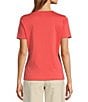 L.L.Bean Crew Neck Short Sleeve Tee Shirt, Color:Sunlit Coral - Image 2