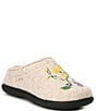 Color:Paper White Floral - Image 2 - Daybreak Scuff Floral Motif Wool Clog Slippers