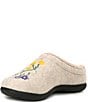 Color:Paper White Floral - Image 5 - Daybreak Scuff Floral Motif Wool Clog Slippers