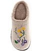Color:Paper White Floral - Image 6 - Daybreak Scuff Floral Motif Wool Clog Slippers