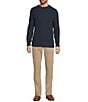 L.L.Bean Fisherman Cable Knit Sweater, Color:Navy - Image 3
