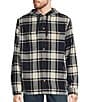 Color:Classic Navy - Image 1 - Fleece-Lined Classic Flannel Snap-Front Hoodie
