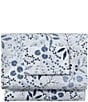 Color:White/Floral - Image 1 - Floral Pima Percale 280-Thread Count Sheet Set
