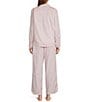L.L.Bean Gingham Printed Poplin Long Sleeve Notch Collar Pajama Set - Image 2