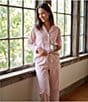 L.L.Bean Gingham Printed Poplin Long Sleeve Notch Collar Pajama Set - Image 4
