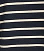 Color:Classic Navy/Sailcloth - Image 4 - Heritage Mariner Cotton Jersey Striped Funnel Neck Long Sleeve Top
