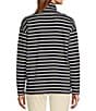 Color:Classic Navy/Sailcloth - Image 2 - Heritage Mariner Cotton Jersey Striped Funnel Neck Long Sleeve Top