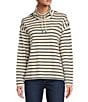 Color:Sailcloth/Classic Navy - Image 1 - Heritage Mariner Cotton Jersey Striped Funnel Neck Long Sleeve Top