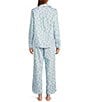 L.L.Bean Holiday Pine Printed Poplin Long Sleeve Notch Collar Pajama Set - Image 2