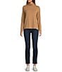 L.L.Bean Knit Turtleneck Horizontal Stripe Long Sleeve Tee, Color:Toasted Coconut/Boulder - Image 3