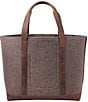 L.L.Bean Leather Trim Wool Tote Bag - Image 4