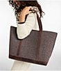 L.L.Bean Leather Trim Wool Tote Bag - Image 6