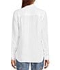 L.L.Bean Linen Long Sleeve Button Front Tunic, Color:White - Image 2