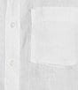 L.L.Bean Linen Long Sleeve Button Front Tunic, Color:White - Image 5