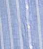 L.L.Bean Linen Long Sleeve Striped Button Front Tunic, Color:Arctic Blue Stripe - Image 5