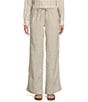 L.L.Bean Linen Pull-On Drawstring Pants, Color:Oatmeal - Image 1