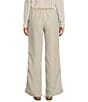 Color:Oatmeal - Image 2 - Linen Pull-On Drawstring Pants