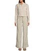 Color:Oatmeal - Image 3 - Linen Pull-On Drawstring Pants