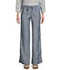 L.L.Bean Linen Pull-On Drawstring Pants, Color:Bright Mariner - Image 1