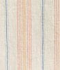 Color:Sunrise Pink Stripe - Image 4 - Linen Striped Split Round Neck Long Sleeve Blouse