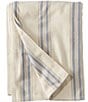 Color:Cream Stripe - Image 1 - Maine Twill Striped Bed Blanket