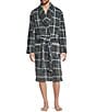 L.L.Bean Men's Wicked Plush Plaid Print Robe, Color:Bean of Freeport Grey Plaid - Image 1