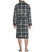 L.L.Bean Men's Wicked Plush Plaid Print Robe, Color:Bean of Freeport Grey Plaid - Image 2