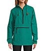L.L.Bean Mountain Classic Anorak Stand Collar Long Sleeve Kangaroo Pocket Quarter-Zip Pullover Jacket, Color:Antique Green - Image 1