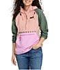 L.L.Bean Mountain Classic Color Block Anorak Jacket, Color:Adobe Rose/Crocus - Image 1