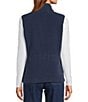 L.L.Bean Mountain Classic Fleece Stand Collar Zip Front Vest, Color:Nautical Navy - Image 3