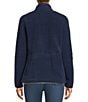 Color:Nautical Navy - Image 2 - Mountain Classic Stand Collar Long Sleeve Pocketed Fleece Knit Jacket