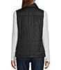 Color:Black - Image 2 - Mountain Classic Stand Collar Zip Front Puffer Vest