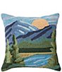 L.L.Bean Mountain Horizon Indoor/Outdoor Hooked Square Pillow - Image 1