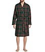 L.L.Bean Multi Plaid Flannel Robe, Color:Princess Mary Green - Image 1