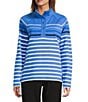 L.L.Bean Peaks Island Stripe Mock Neck Long Sleeve Pullover Sweater - Image 1