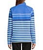 L.L.Bean Peaks Island Stripe Mock Neck Long Sleeve Pullover Sweater - Image 2
